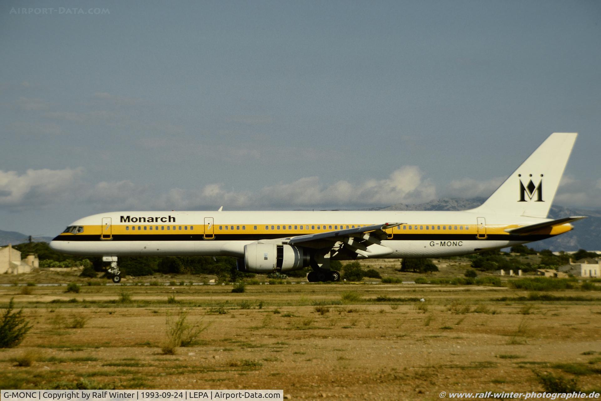 G-MONC, 1983 Boeing 757-2T7 C/N 22781, Boeing 757-2T7 - ZB MON Monarch Airlines ex- D-ABNY - 22781 - G-MONC - 24.09.1993 - PMI