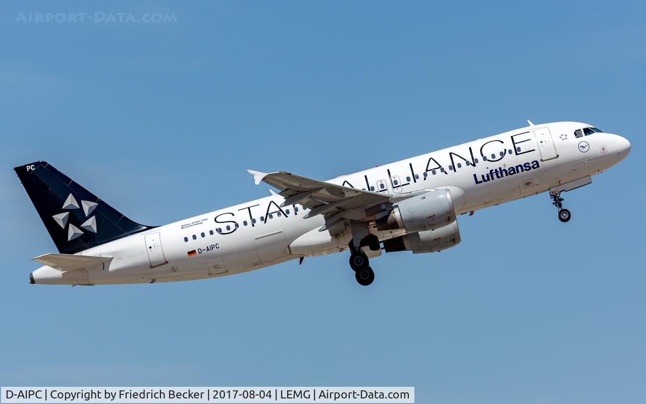D-AIPC, 1989 Airbus A320-211 C/N 0071, departure from Malaga