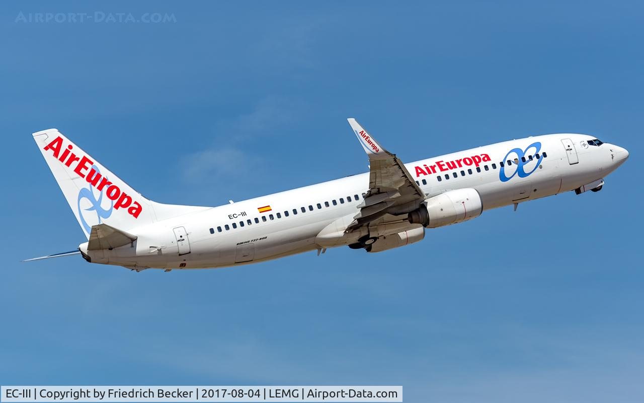 EC-III, 2002 Boeing 737-86Q C/N 30284, departure from Malaga