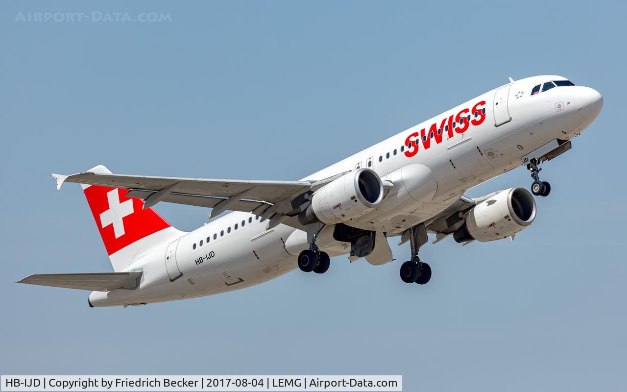 HB-IJD, 1995 Airbus A320-214 C/N 553, departure from Malaga
