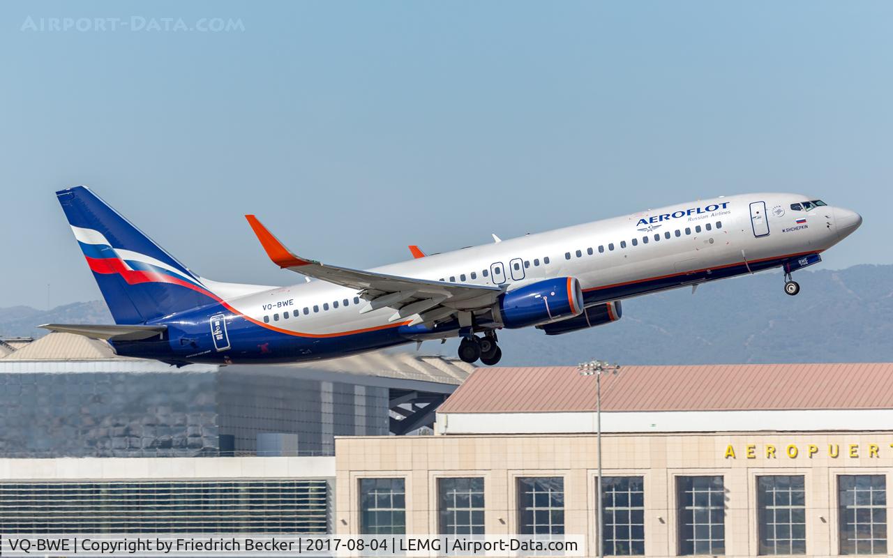 VQ-BWE, 2015 Boeing 737-8LJ C/N 41213, departure from Malaga