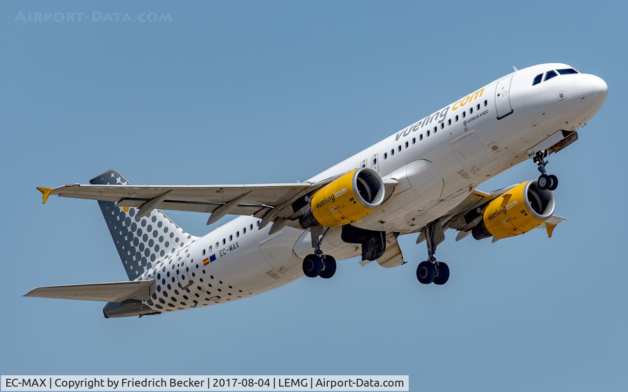 EC-MAX, 2010 Airbus A320-214 C/N 4478, departure from Malaga