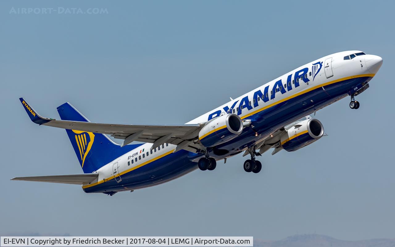 EI-EVN, 2012 Boeing 737-8AS C/N 40294, departure from Malaga