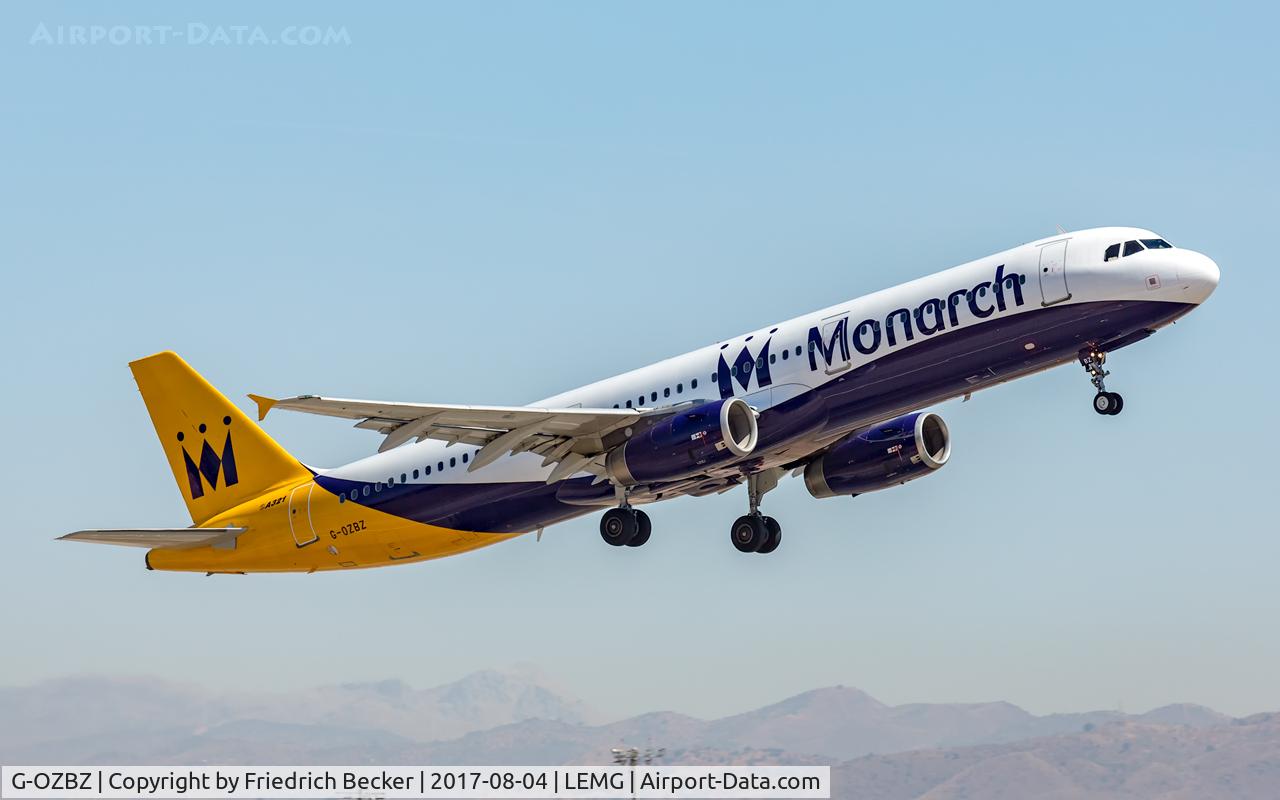 G-OZBZ, 2001 Airbus A321-231 C/N 1421, departure from Malaga