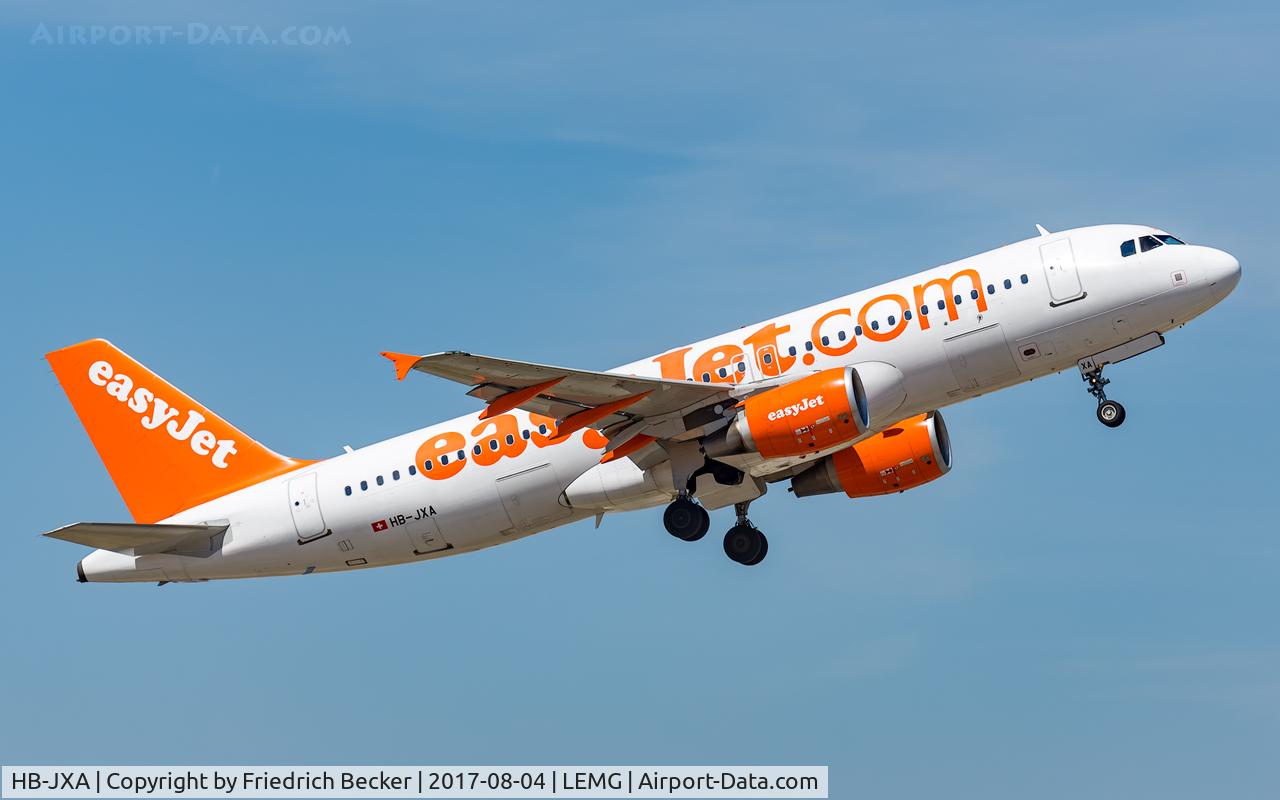 HB-JXA, 2012 Airbus A320-214 C/N 5138, departure from Malaga