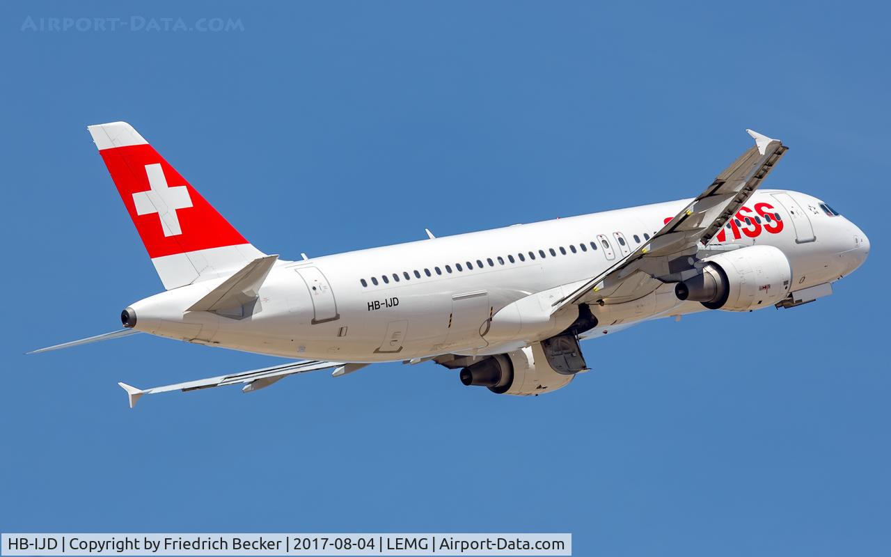 HB-IJD, 1995 Airbus A320-214 C/N 553, departure from Malaga