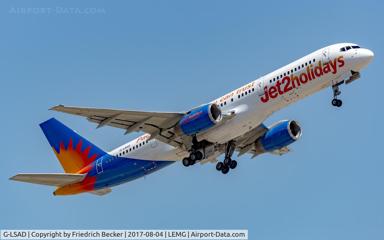 G-LSAD, 1989 Boeing 757-236 C/N 24397, departure from Malaga
