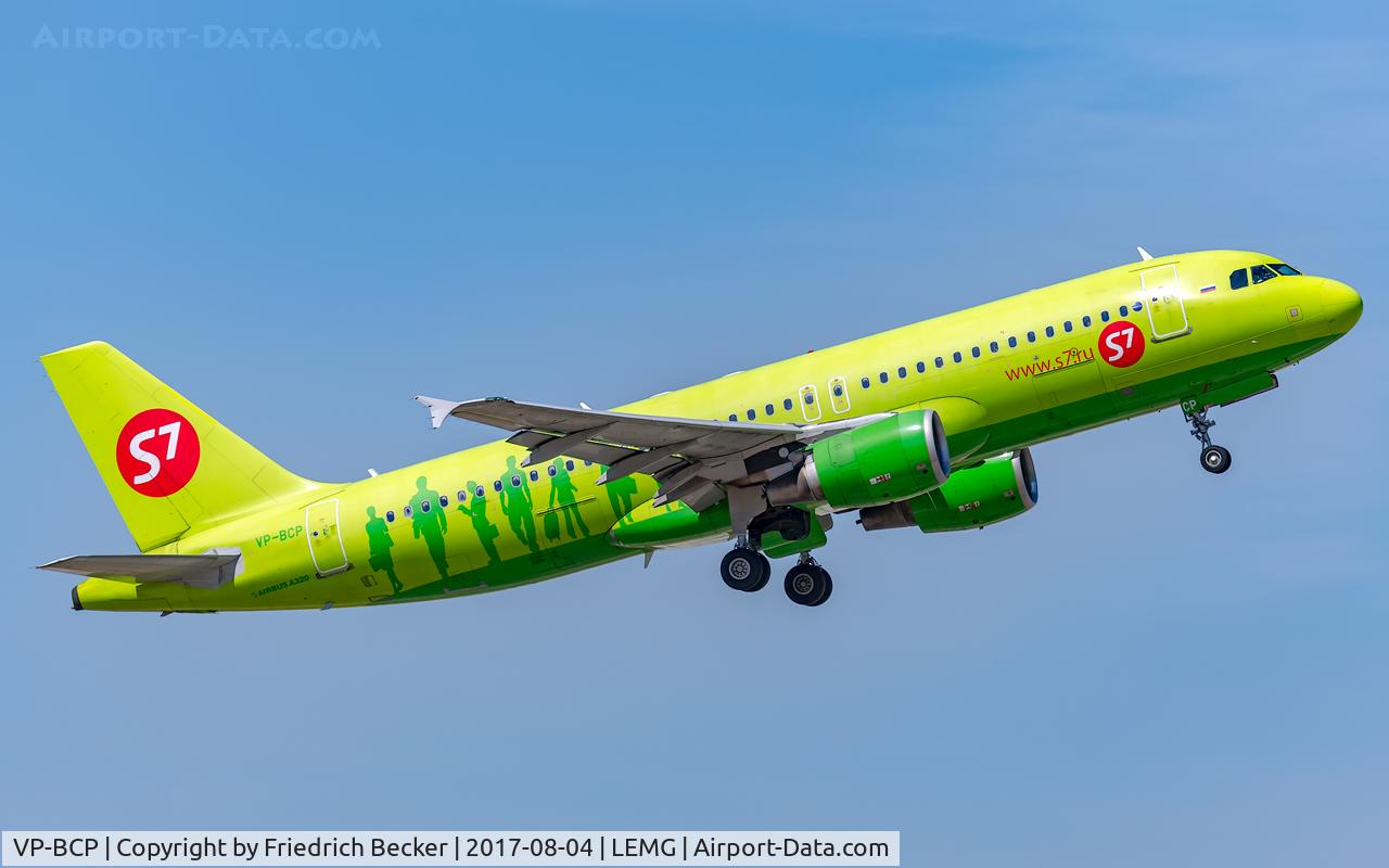 VP-BCP, 2008 Airbus A320-214 C/N 3473, departure from Malaga
