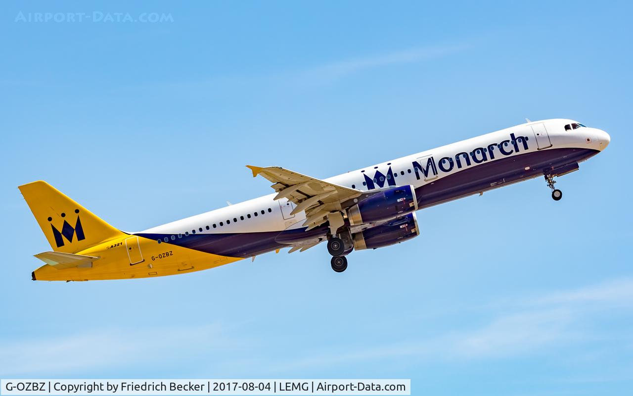 G-OZBZ, 2001 Airbus A321-231 C/N 1421, departure from Malaga