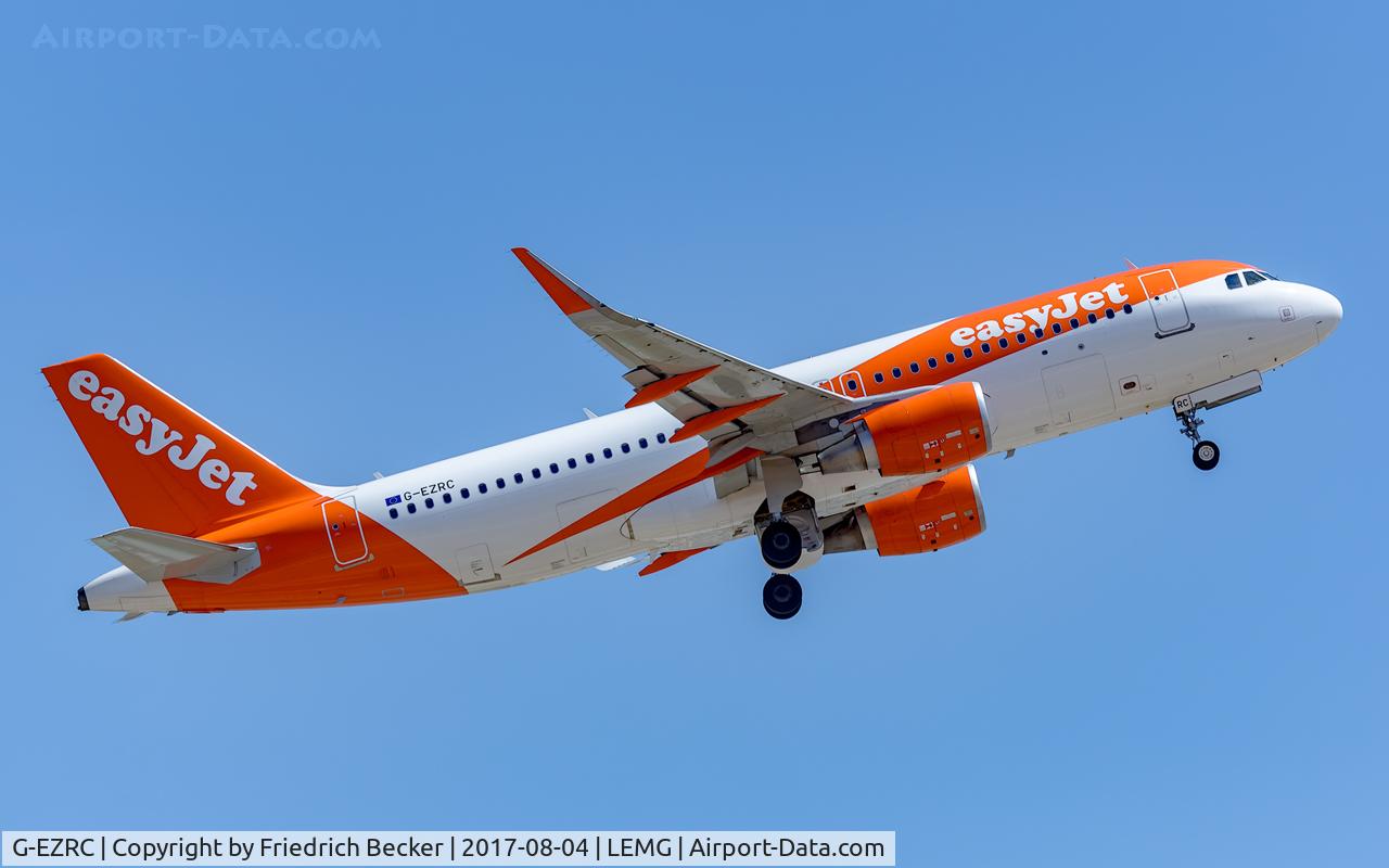 G-EZRC, 2017 Airbus A320-214 C/N 7637, departure from Malaga