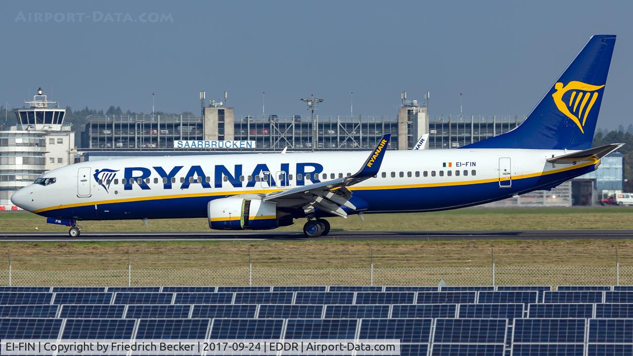 EI-FIN, 2015 Boeing 737-8AS C/N 44701, decelerating after touchdown on RW27