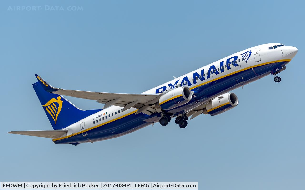 EI-DWM, 2007 Boeing 737-8AS C/N 36080, departure from Malaga