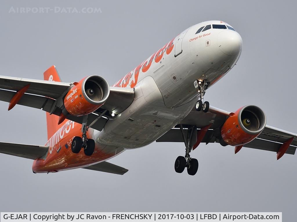 G-EJAR, 2005 Airbus A319-111 C/N 2412, EasyJet (UNICEF Livery) U24305 landing runway 23 from Lyon (LYS)