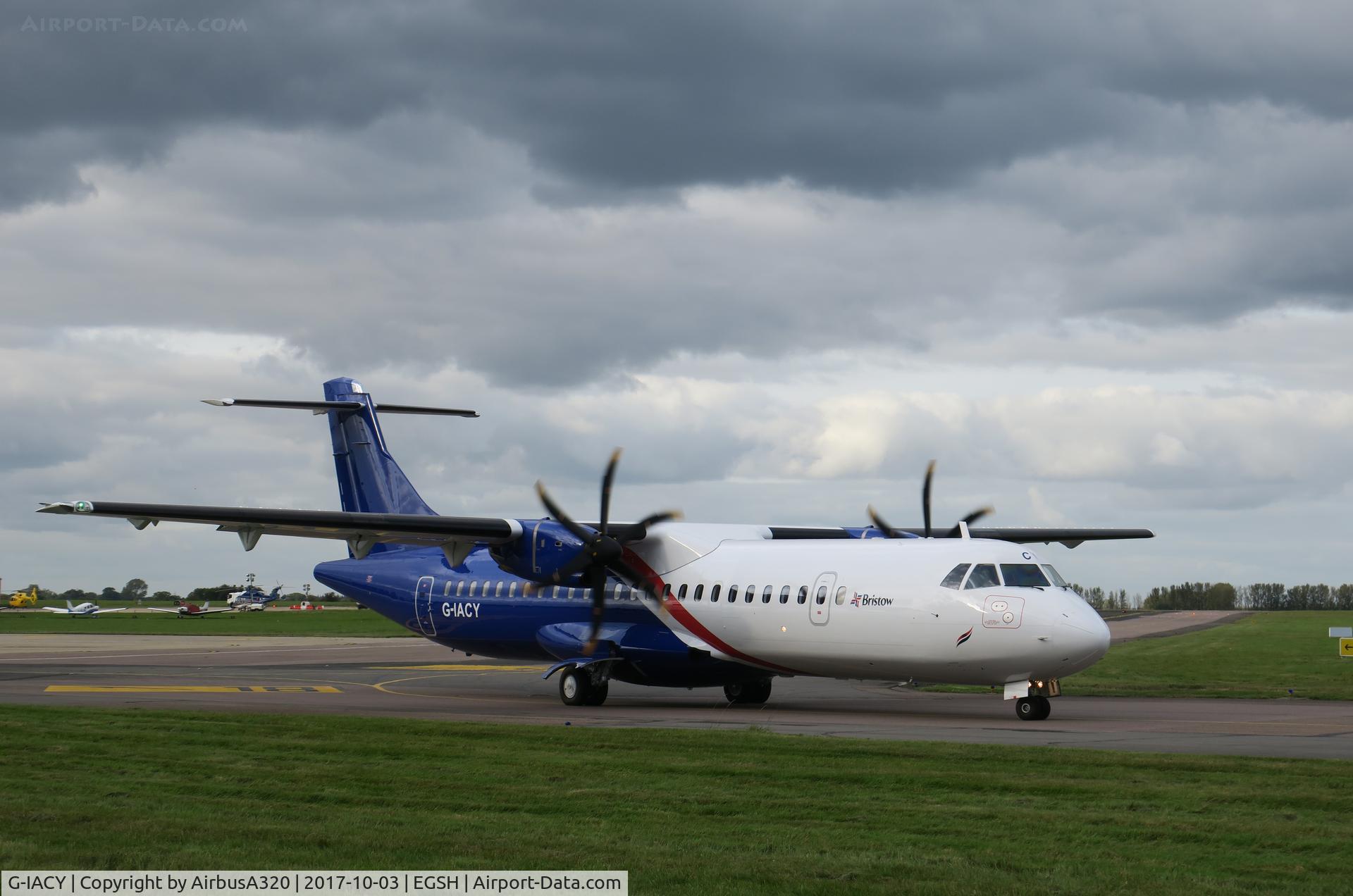 G-IACY, 2017 ATR 72-212 C/N 1448, First time arriving at Norwich