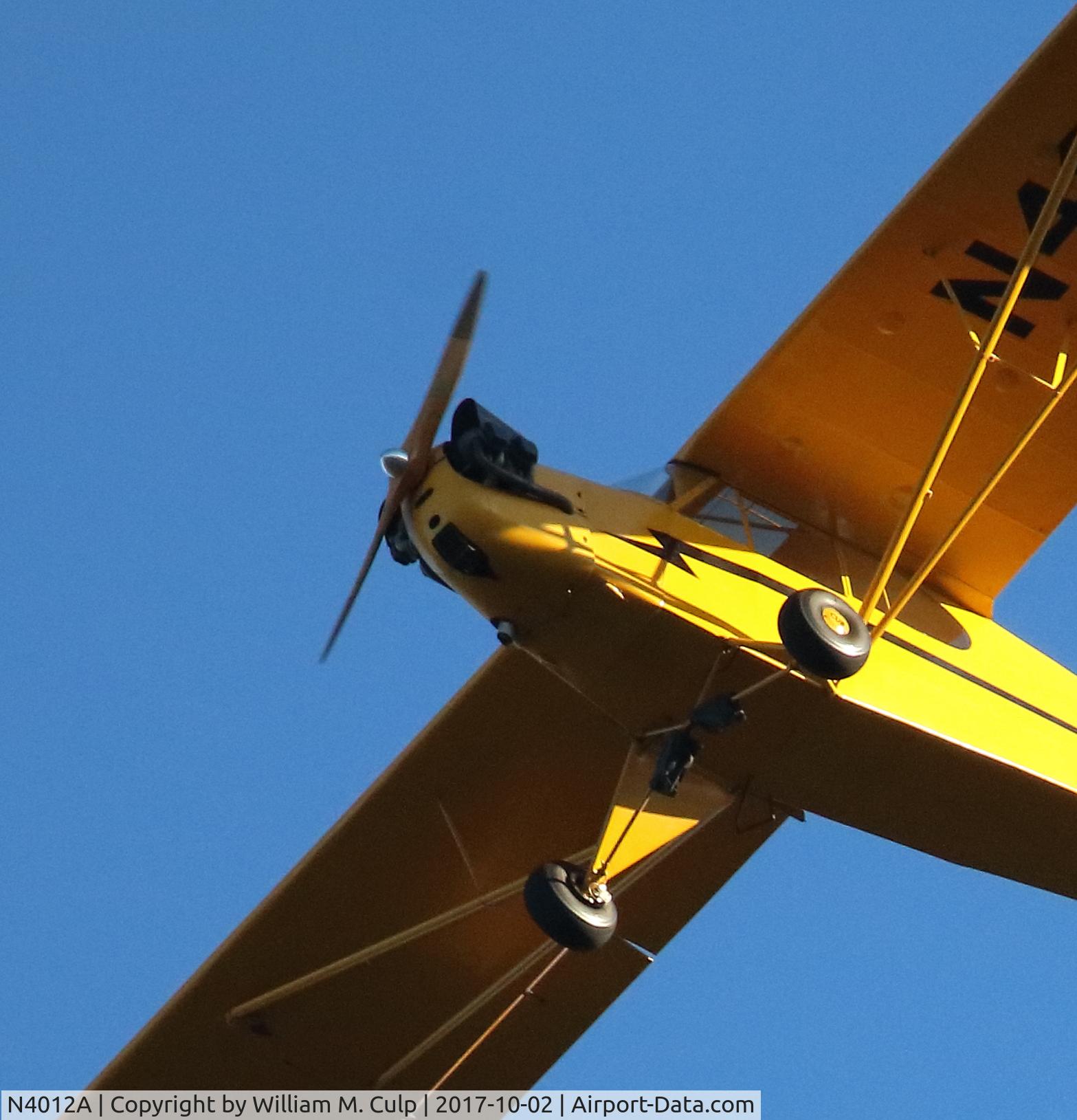 N4012A, 1943 Piper J3C-65 Cub Cub C/N 43-1438, I seen it flying over Peace Valley Park, Doylestown Pa.