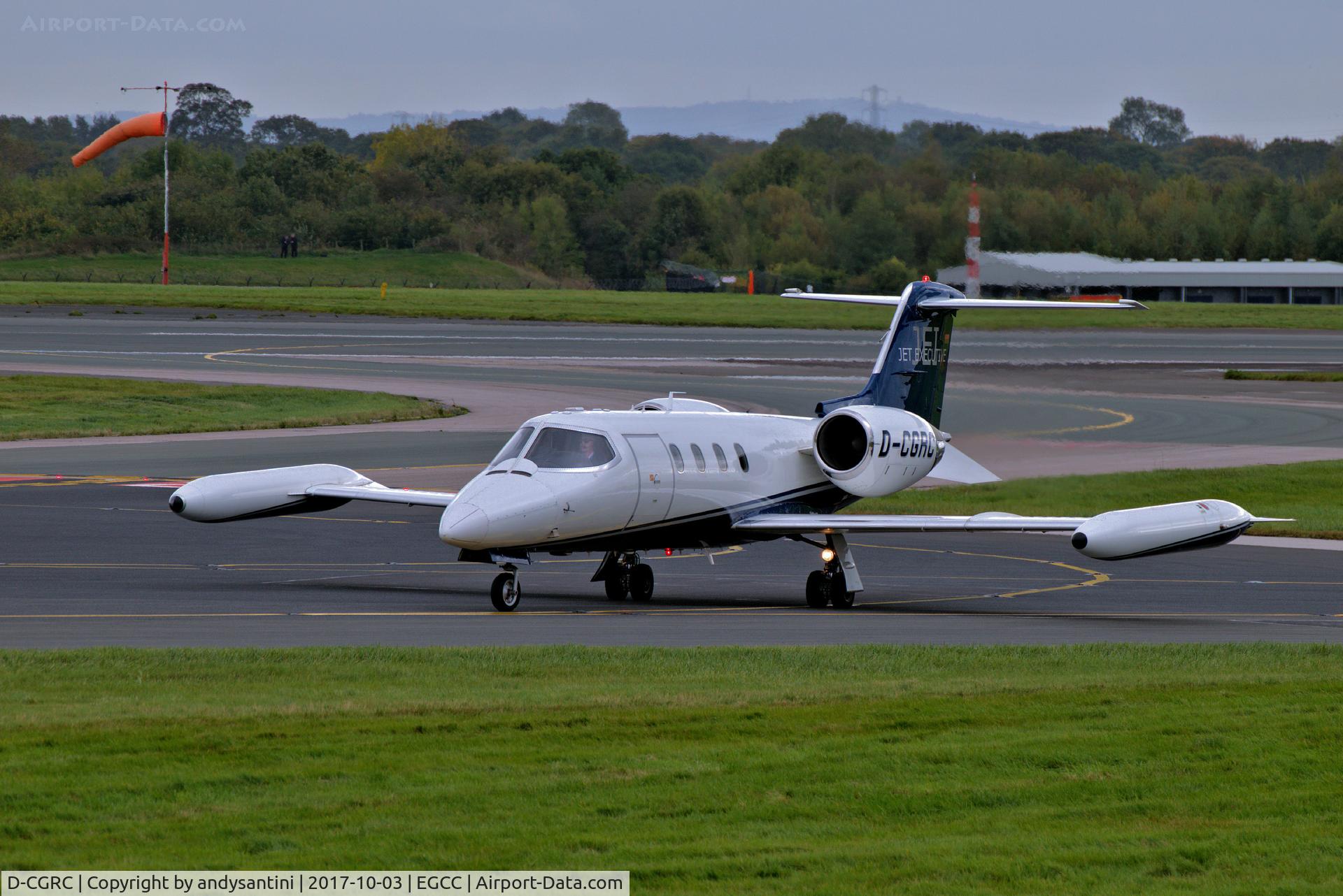 D-CGRC, 1979 Gates Learjet 35A C/N 35-223, taxing in to the [FBO exc ramp]