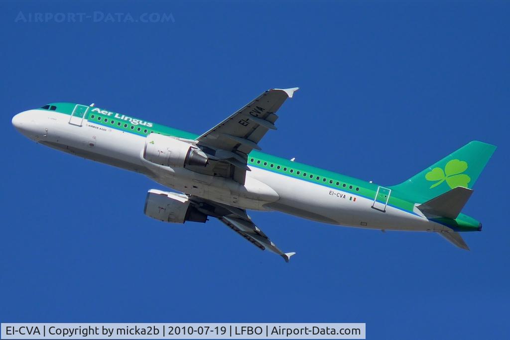 EI-CVA, 2000 Airbus A320-214 C/N 1242, Take off. Scrapped in september 2023.