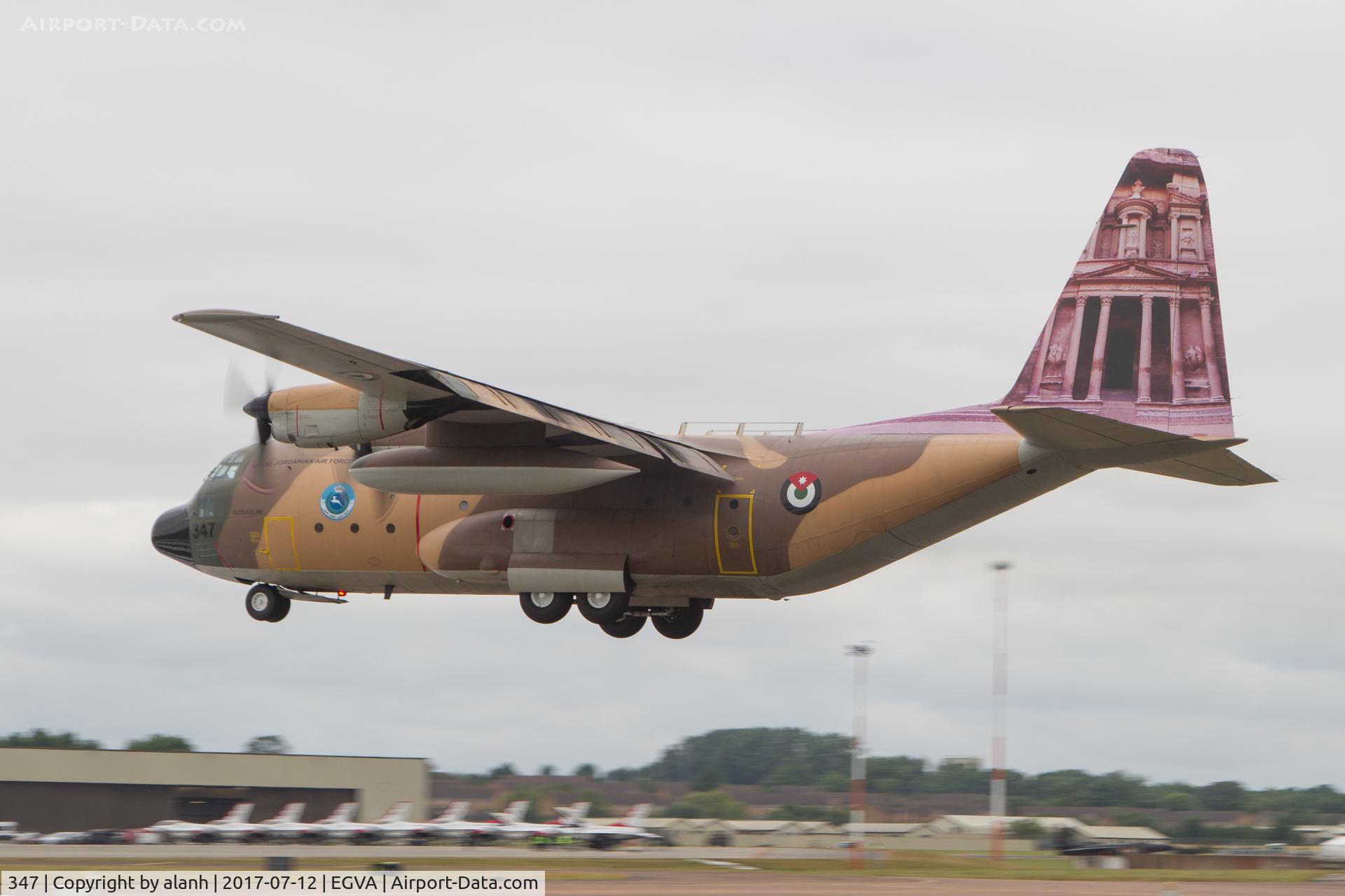 347, Lockheed C-130H Hercules C/N 382-4929, Arriving at Fairford for RIAT 2017, with 'Petra' tail art