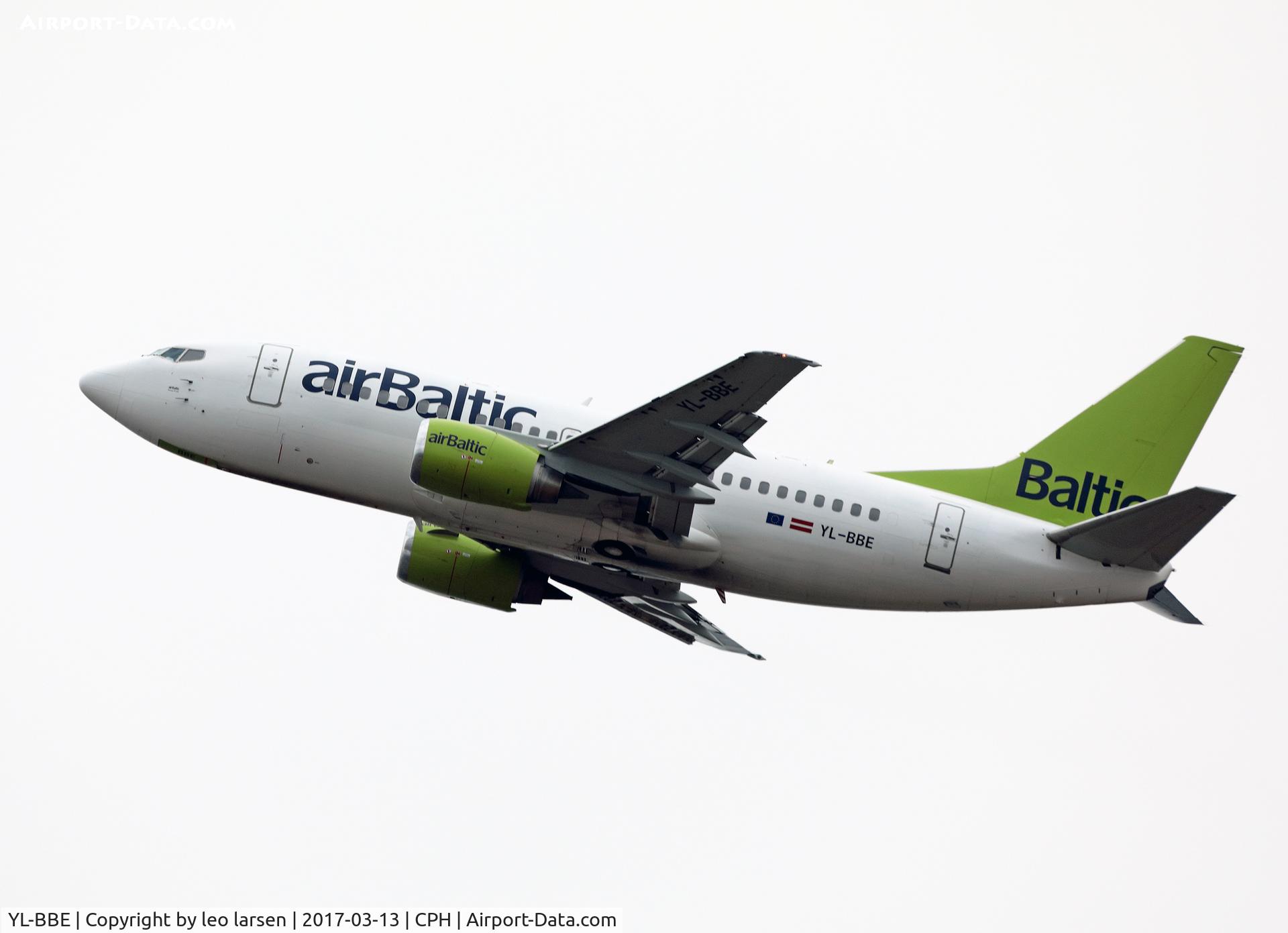 YL-BBE, 1998 Boeing 737-53S C/N 29073, Copenhagen 13.3.2017 T/O R-22R