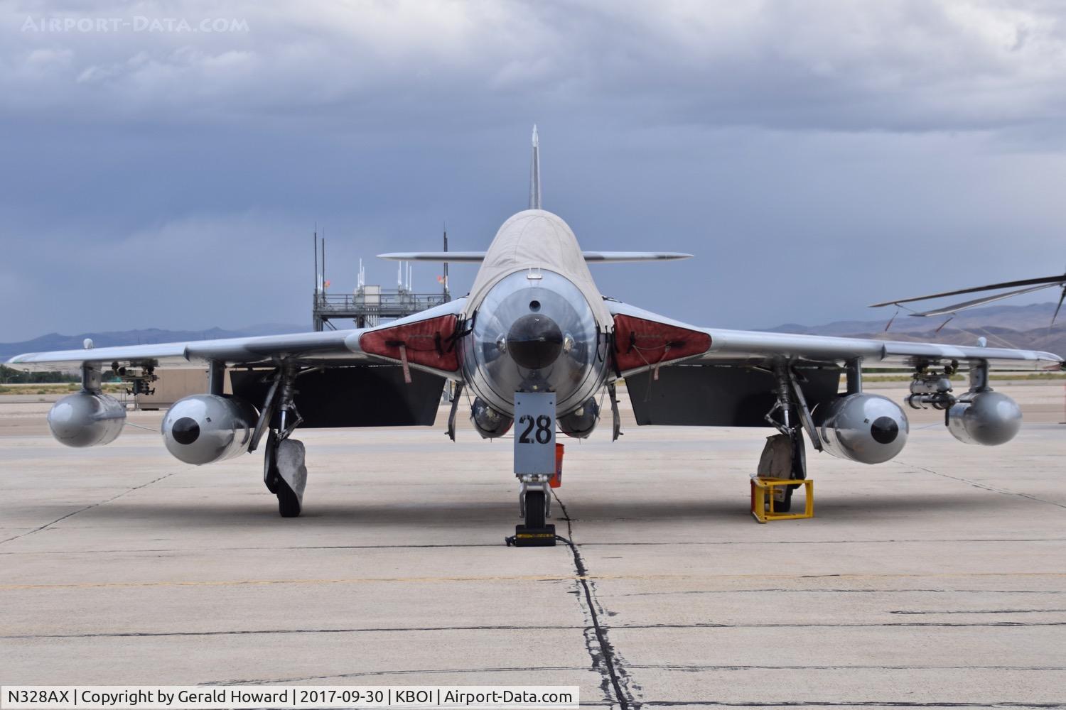 N328AX, 1958 Hawker Hunter Mk.58 C/N 41H-697398, Parked on south GA ramp.