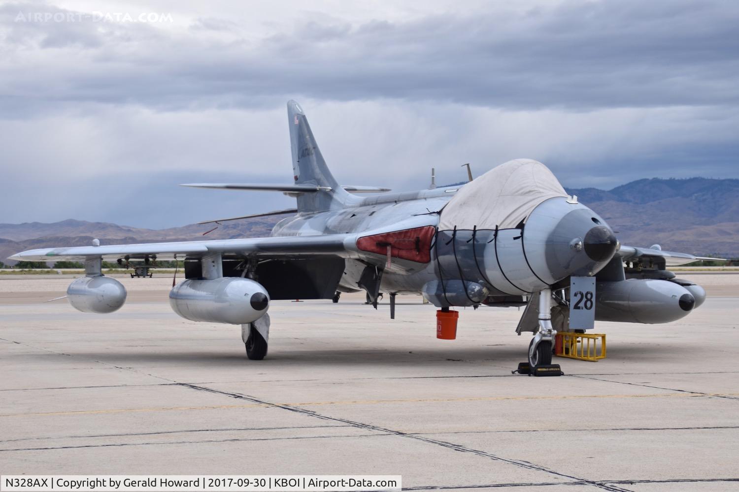 N328AX, 1958 Hawker Hunter Mk.58 C/N 41H-697398, Parked on the south GA ramp.