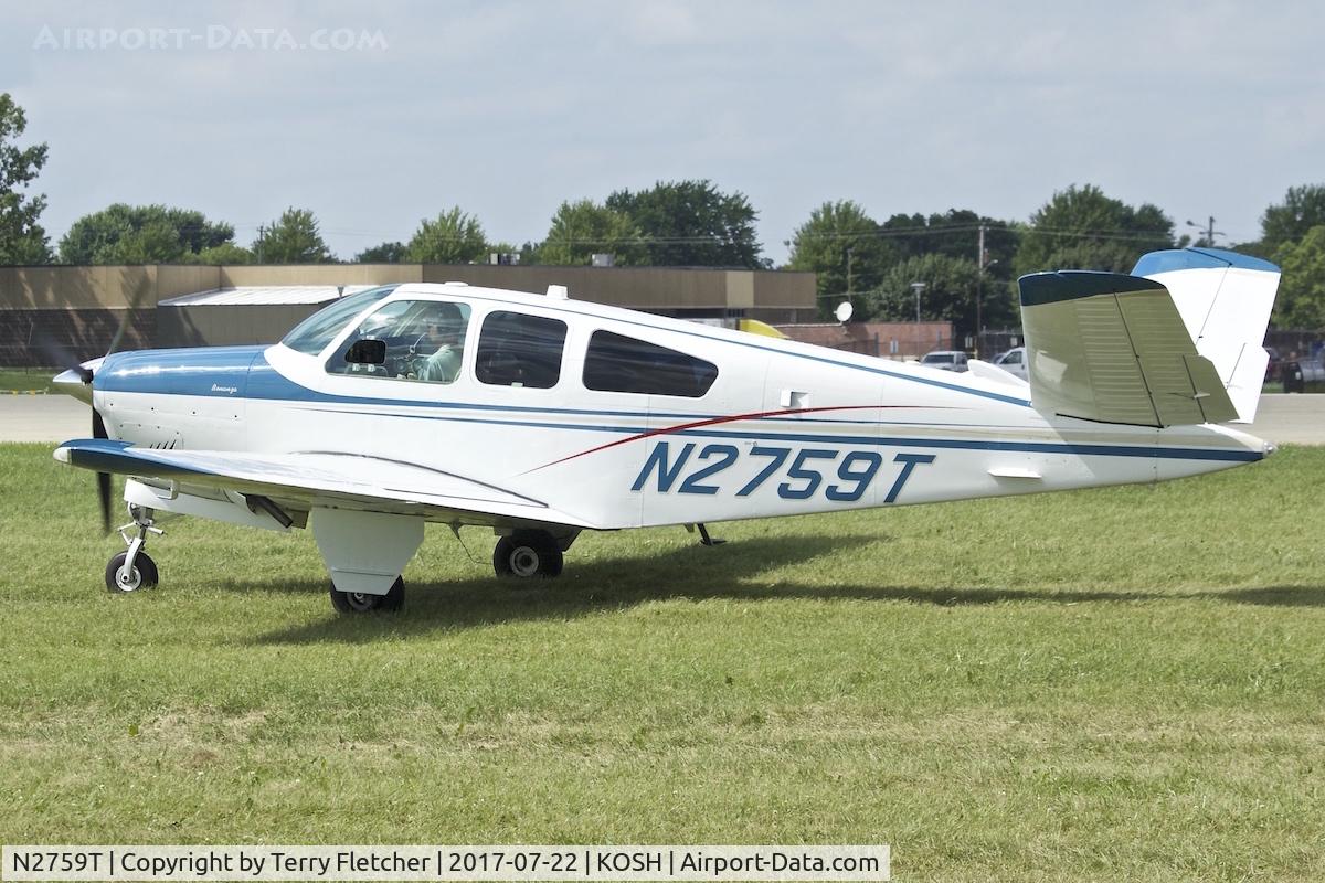 N2759T, 1967 Beech V35 Bonanza C/N D-8468, At 2017 EAA AirVenture at Oshkosh