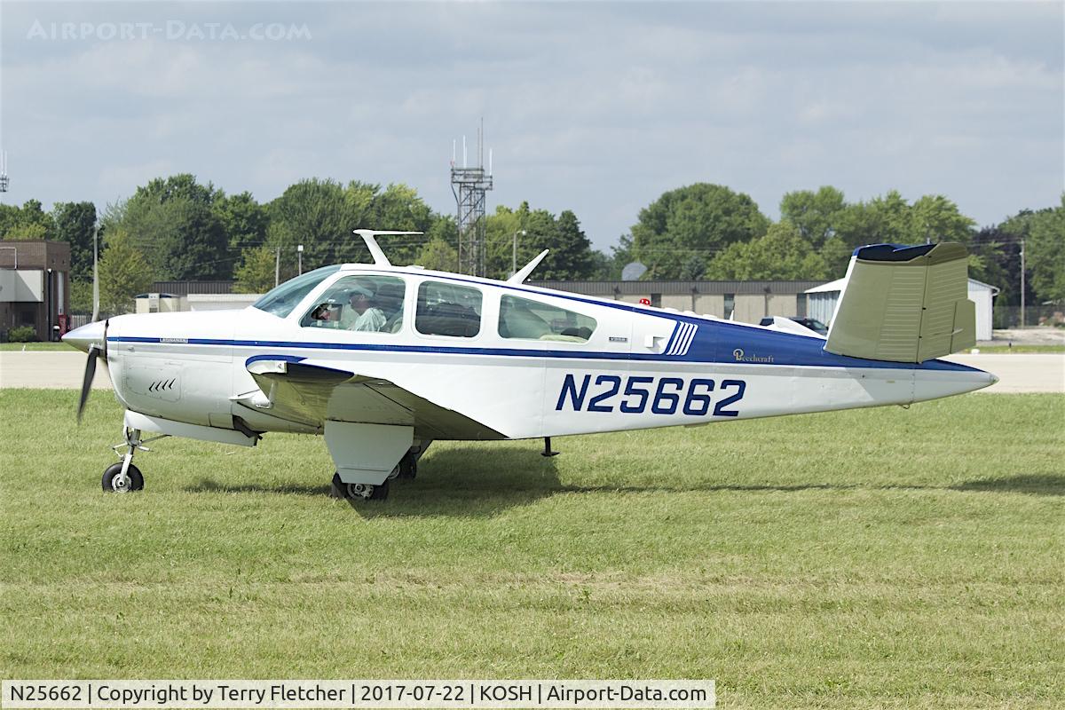 N25662, 1973 Beech V35B Bonanza C/N D-9522, At 2017 EAA AirVenture at Oshkosh