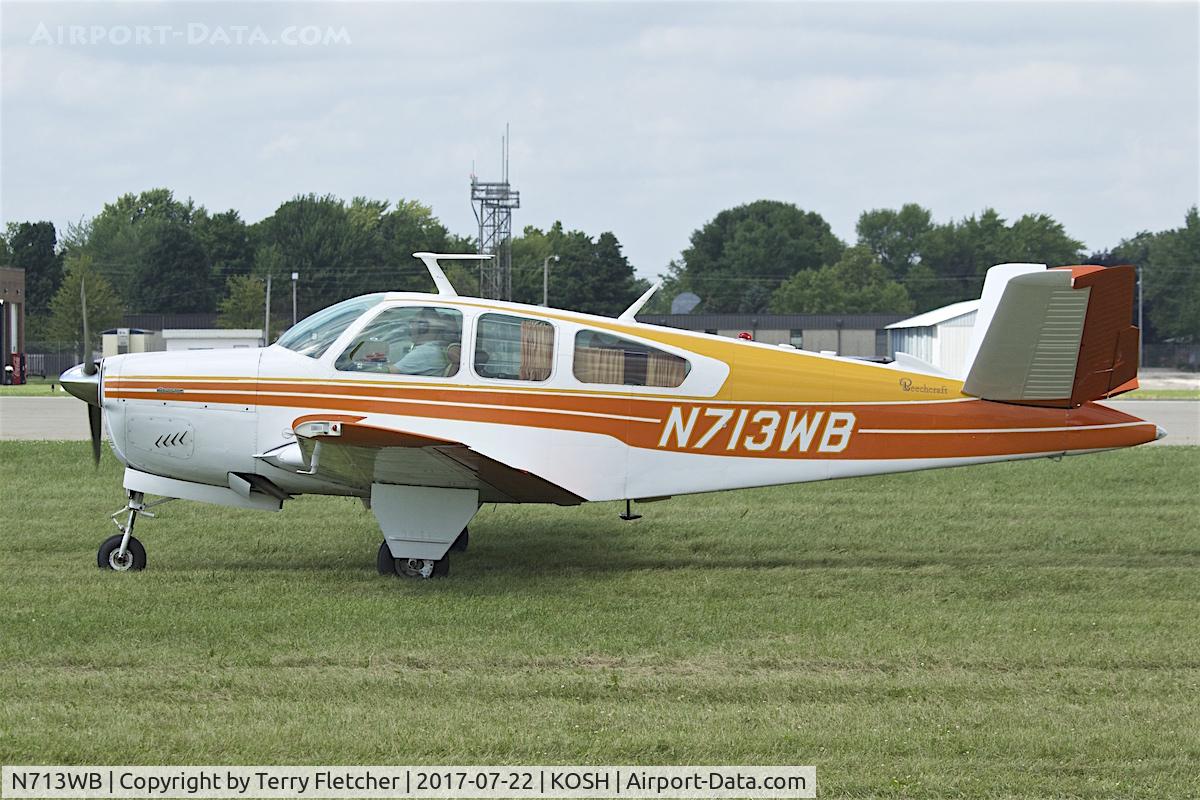 N713WB, 1962 Beech P35 Bonanza C/N D-7074, At 2017 EAA AirVenture at Oshkosh