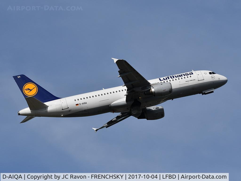 D-AIQA, 1991 Airbus A320-211 C/N 0172, After diverted to BOD, Lufthansa LH1094 take off runway 05 to Toulouse