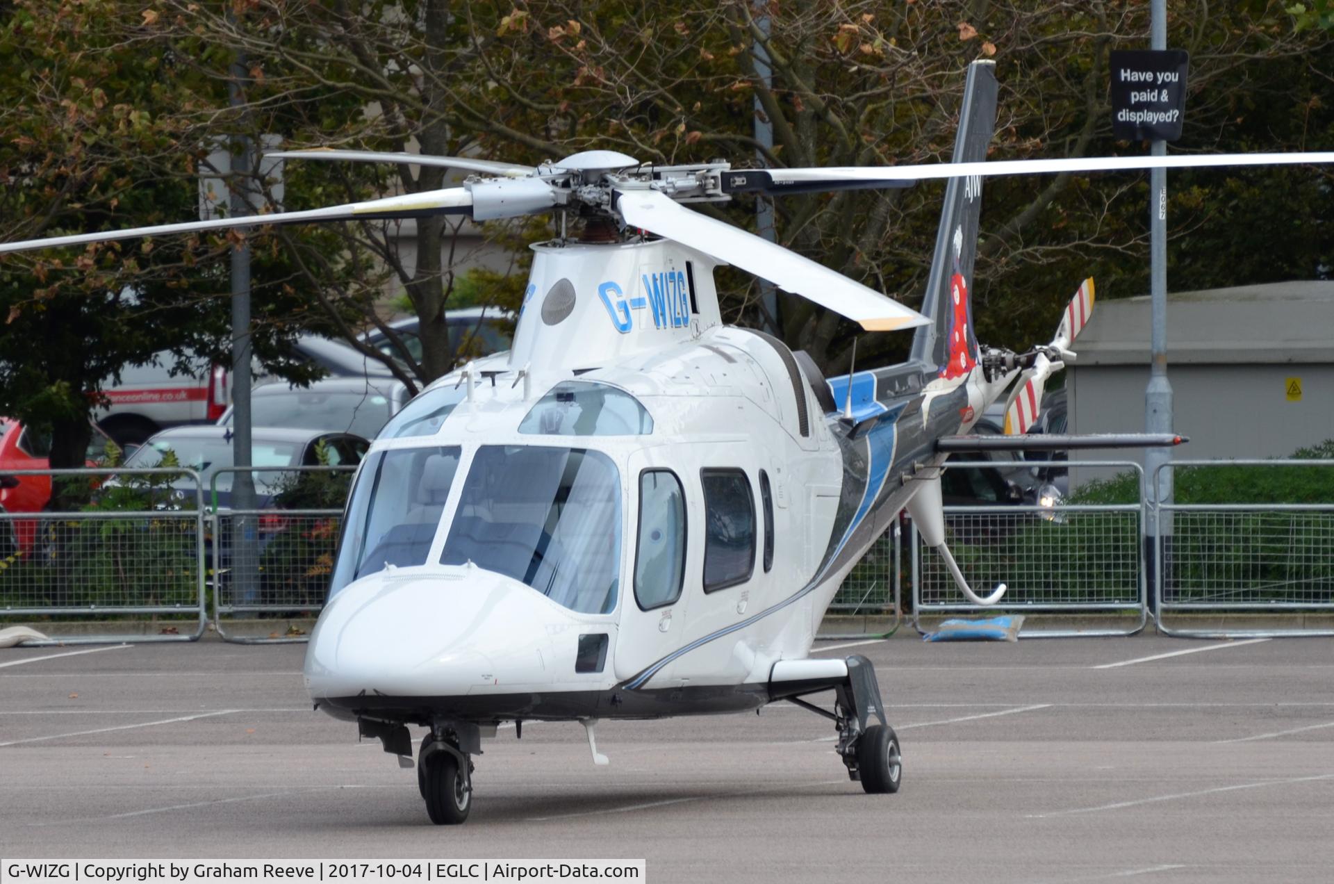 G-WIZG, 2001 AgustaWestland AW-109E Power C/N 11123, Parked at the ExCel Centre London, for Helitech 2017.
