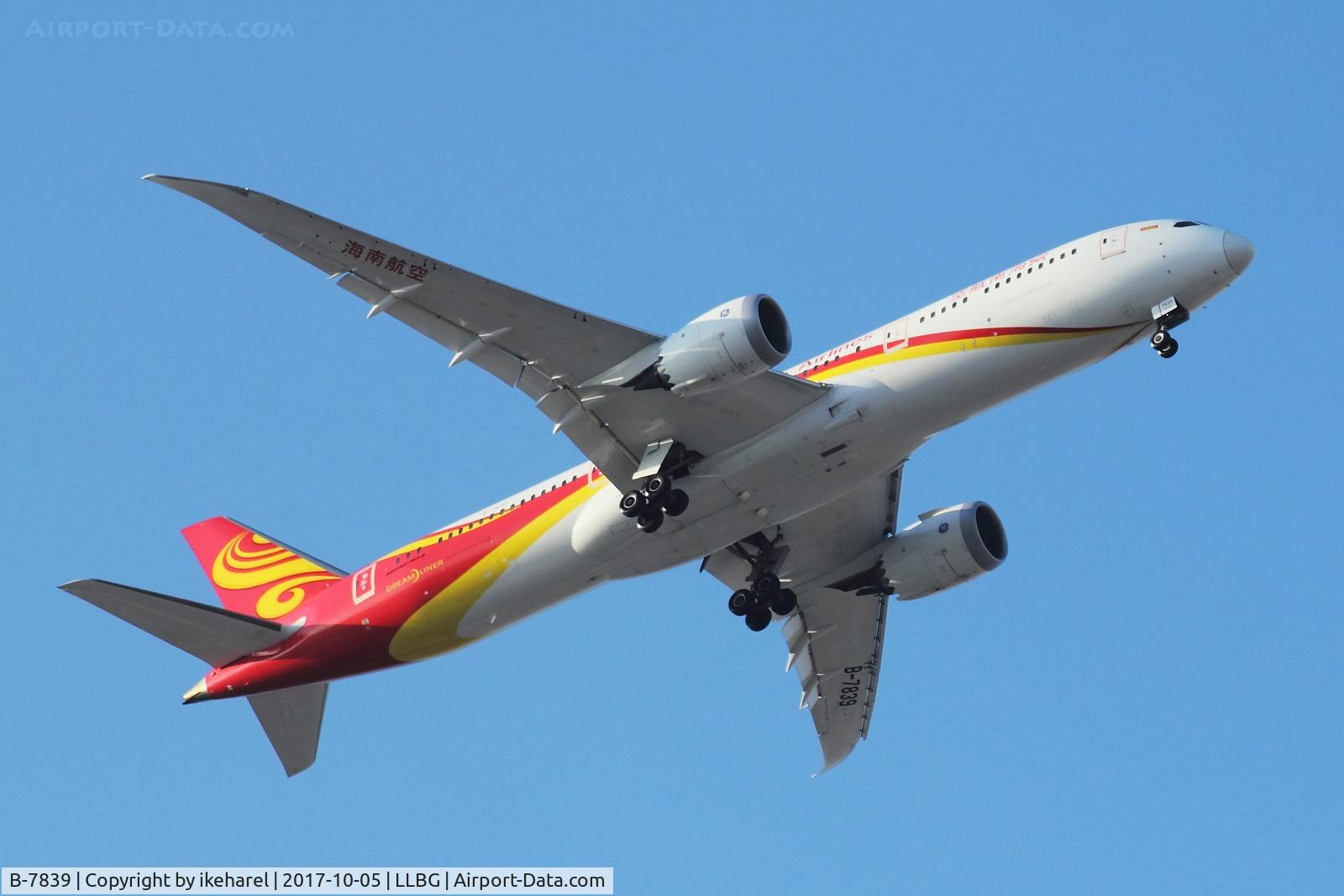 B-7839, 2016 Boeing 787-94P Dreamliner C/N 62714, Flight from Shanghai, pic. shows that the plane came too high on final-approach and aborted landing.
