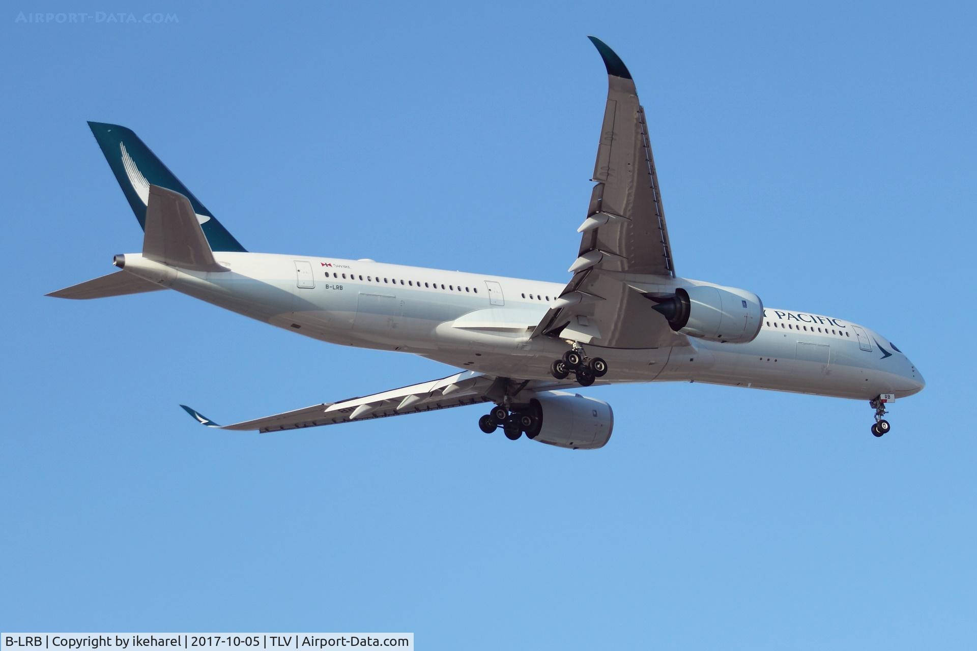B-LRB, 2016 Airbus A350-941 C/N 032, Flight from HK on final approach to runway 30.
