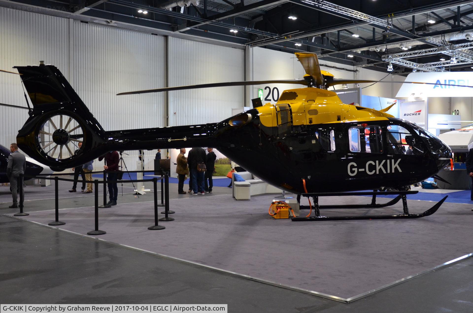 G-CKIK, 2017 Airbus Helicopters EC-135T-3 C/N 2025, Parked inside the ExCel Centre, London, for Helitech 2017.