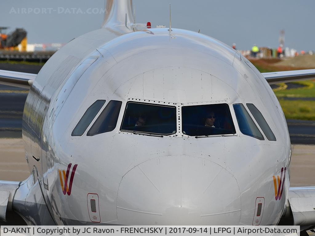 D-AKNT, 2005 Airbus A319-112 C/N 2607, At CDG terminal 1 Germanwings 4U8407 ready to departure destination Berlin Tegel Airport