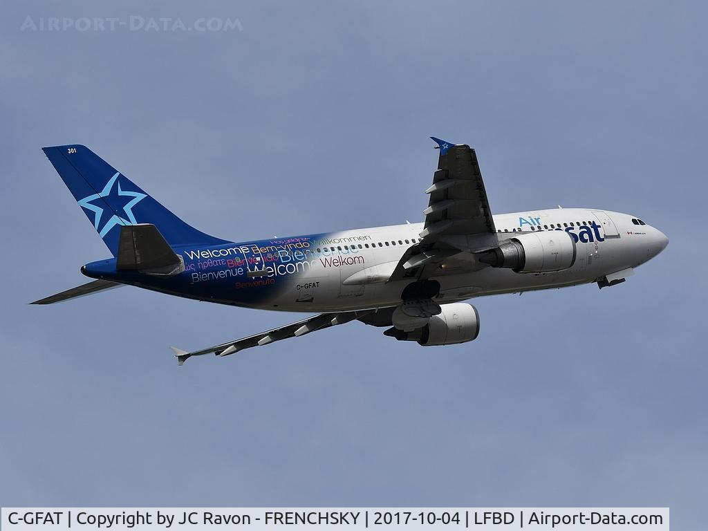 C-GFAT, 1990 Airbus A310-304 C/N 545, Air Transat TS517 take off runway 05 to Montreal (YUL)