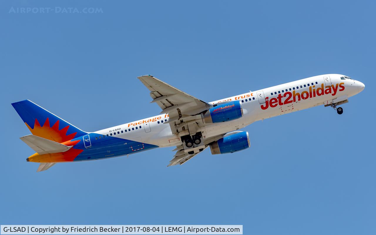 G-LSAD, 1989 Boeing 757-236 C/N 24397, departure from Malaga