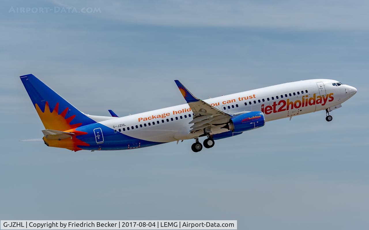 G-JZHL, 2016 Boeing 737-8MG C/N 63568, departure from Malaga