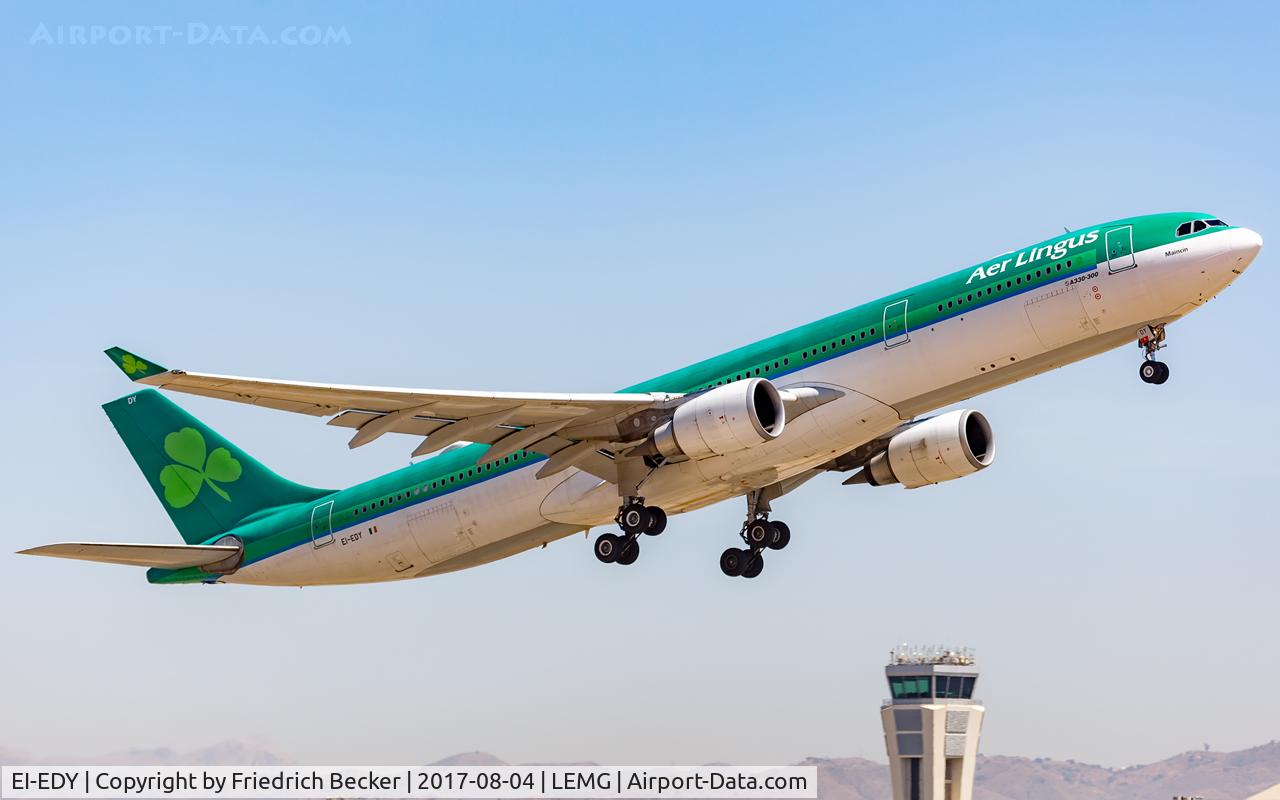 EI-EDY, 2009 Airbus A330-302 C/N 1025, departure from Malaga