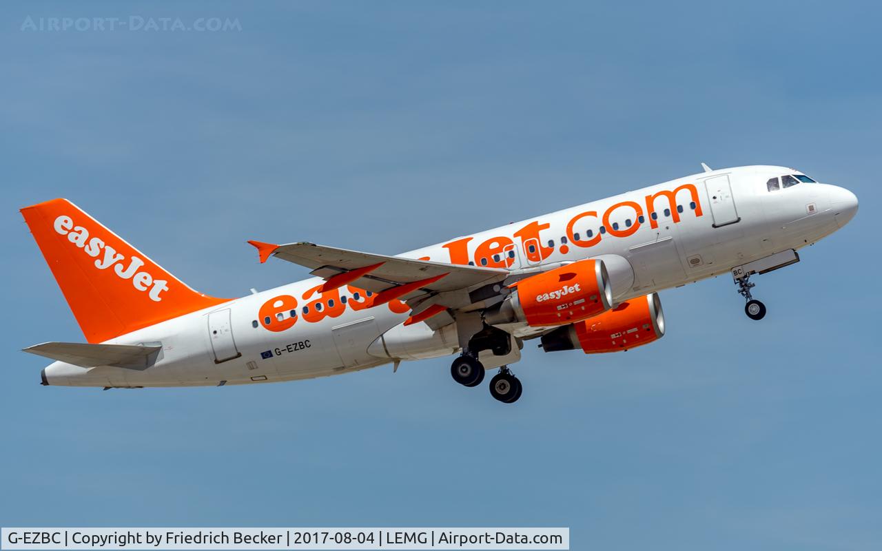 G-EZBC, 2006 Airbus A319-111 C/N 2866, departure from Malaga