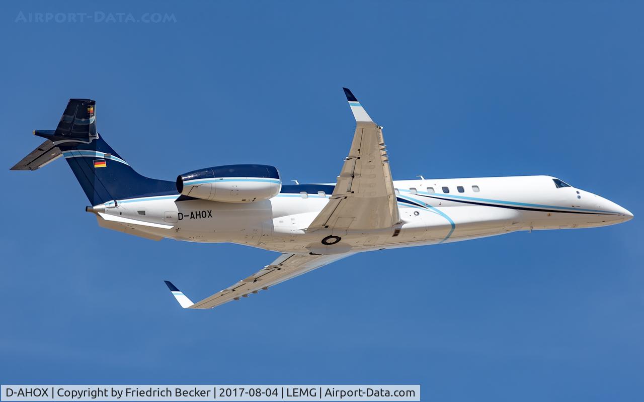 D-AHOX, 2015 Embraer EMB-135BJ Legacy 650 C/N 14501213, departure from Malaga
