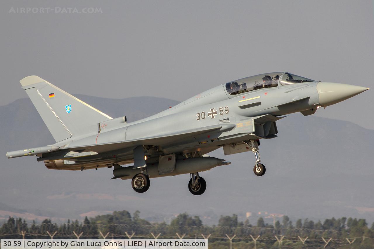30 59, Eurofighter EF-2000 Typhoon T C/N GT017, LANDING