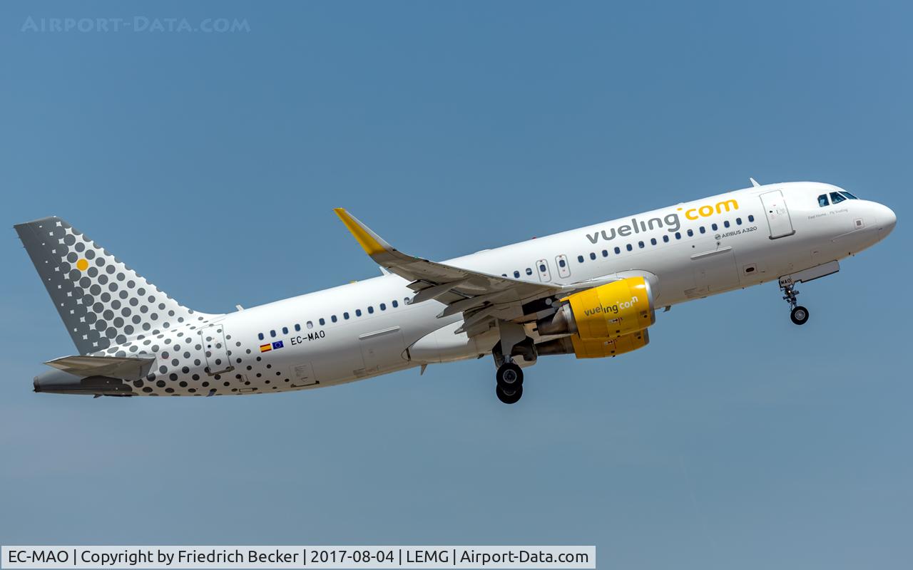 EC-MAO, 2014 Airbus A320-214 C/N 6081, departure from Malaga