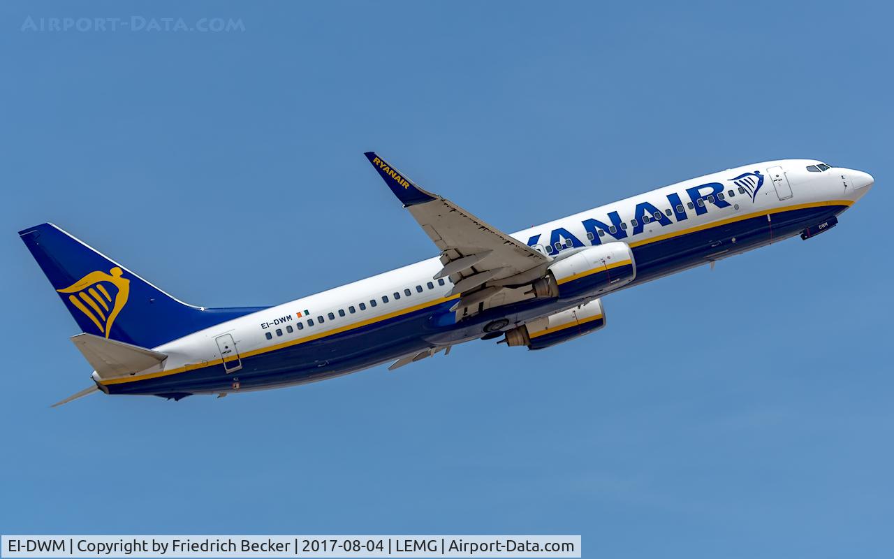 EI-DWM, 2007 Boeing 737-8AS C/N 36080, departure from Malaga