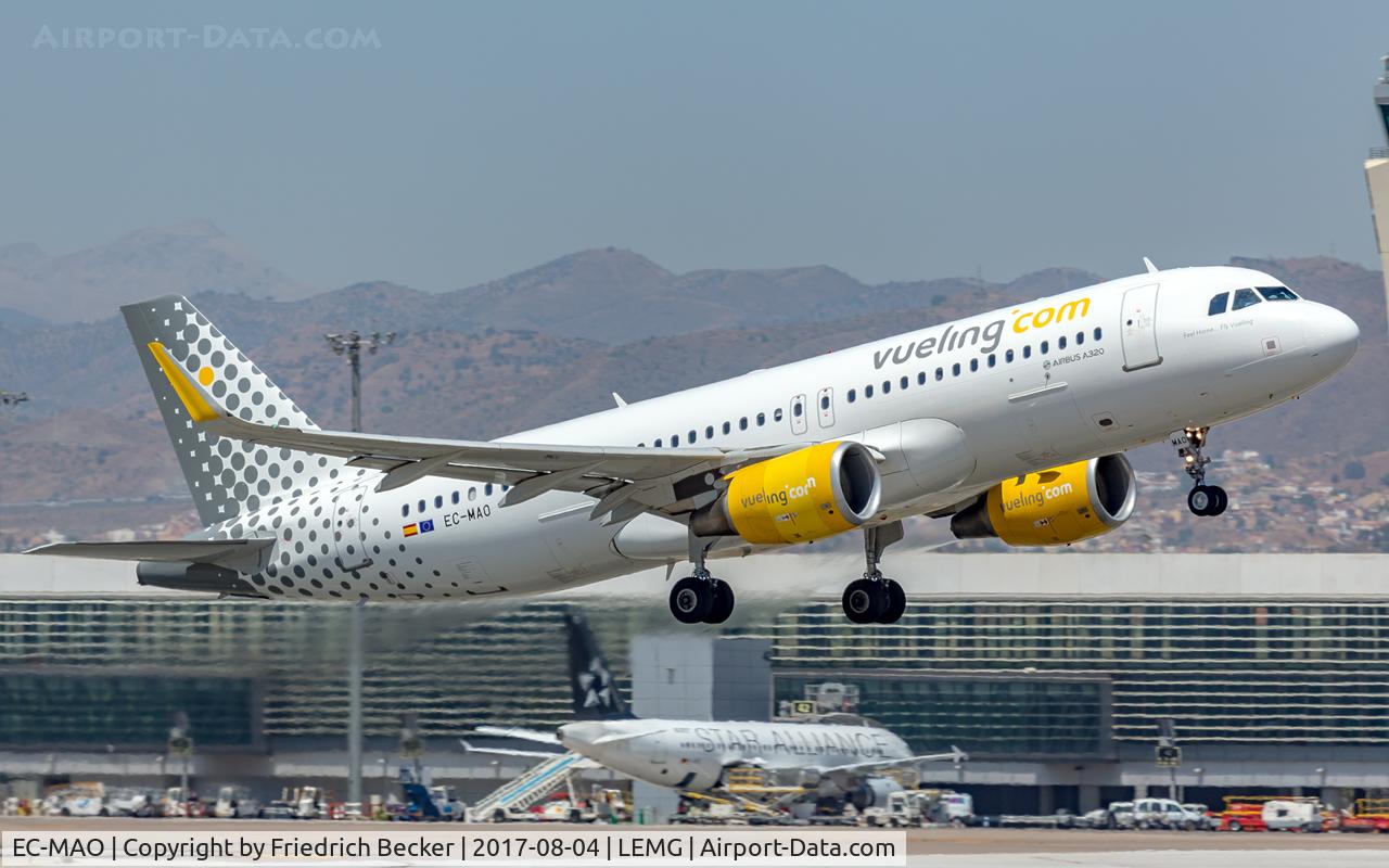 EC-MAO, 2014 Airbus A320-214 C/N 6081, departure from Malaga