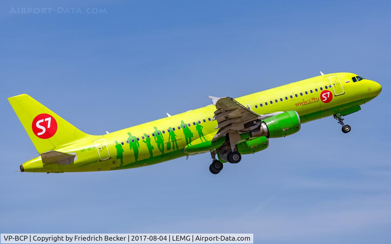 VP-BCP, 2008 Airbus A320-214 C/N 3473, departure from Malaga