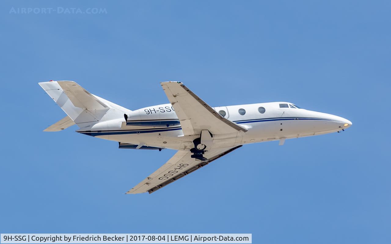 9H-SSG, 1987 Dassault Falcon 10 C/N 209, departure from Malaga
