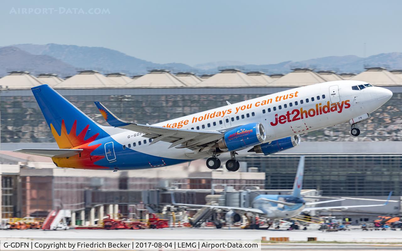 G-GDFN, 1998 Boeing 737-33V C/N 29332, departure from Malaga