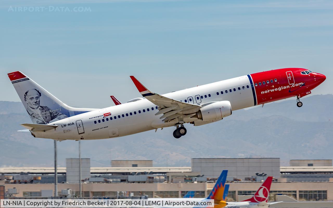 LN-NIA, 2012 Boeing 737-8JP C/N 39444, departure from Malaga
