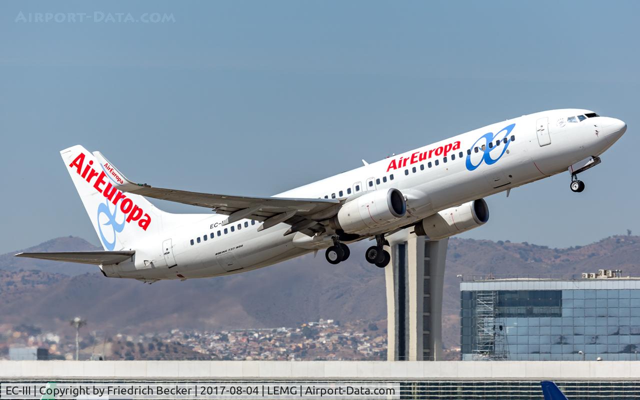 EC-III, 2002 Boeing 737-86Q C/N 30284, departure from Malaga