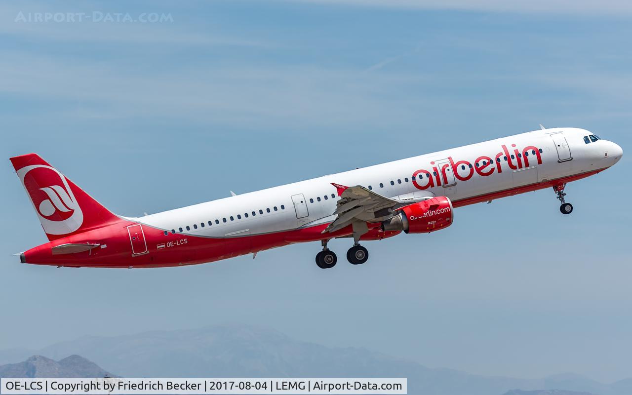OE-LCS, 2003 Airbus A321-211 C/N 1994, departure from Malaga